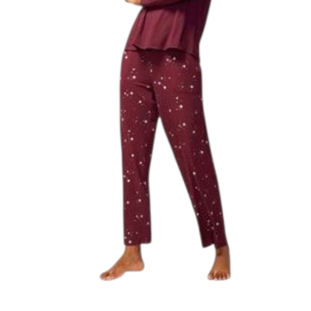 SOMA Cool Nights Pajama Pants  Burgundy Pull On Pockets Soft Comfy Lounge Size L